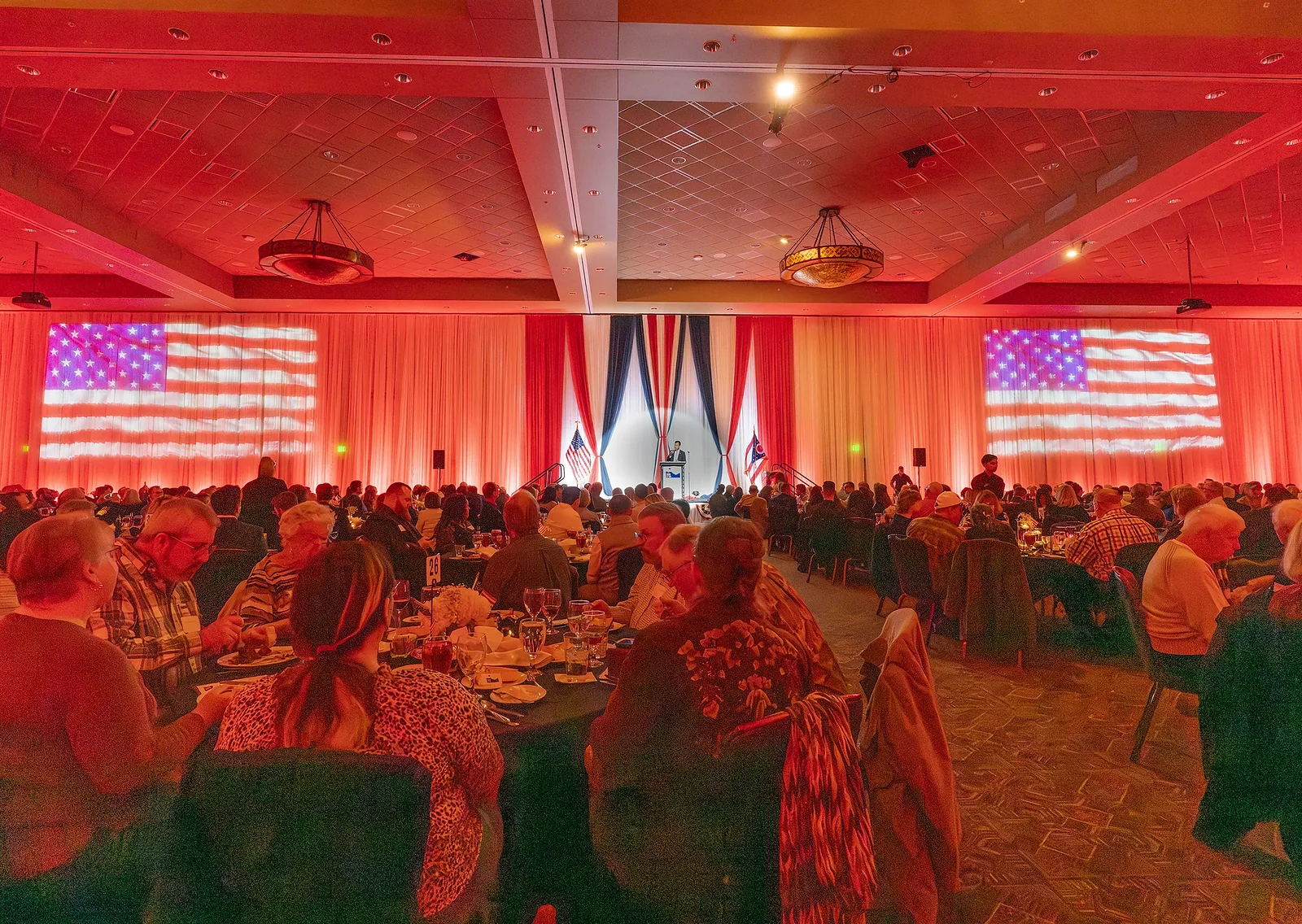 Vivek Ramaswamy speaking at the Lincoln Day Dinner